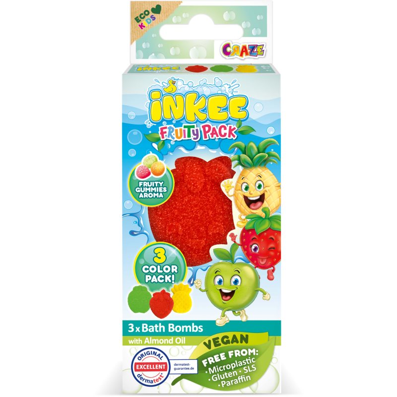 Craze INKEE Fruity Pack бомбичка за вана за деца 3x15 гр.
