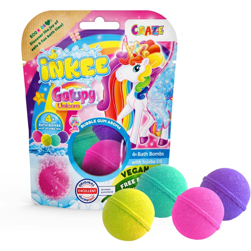 Craze INKEE Unicorn бомбичка за вана за деца 4x50 гр. на ниска цена