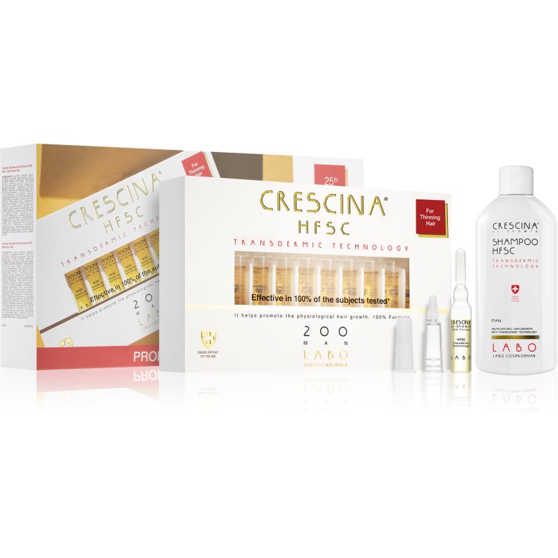 Crescina Transdermic 200 Re-Growth подаръчен комплект за растеж на косата за мъже 1 бр.