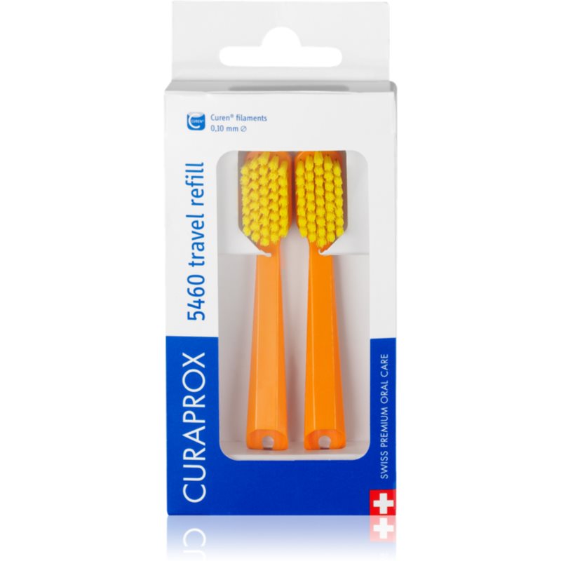 Curaprox Travel Set 2-pack комплект за пътуване резервни глави Orange 2 бр.
