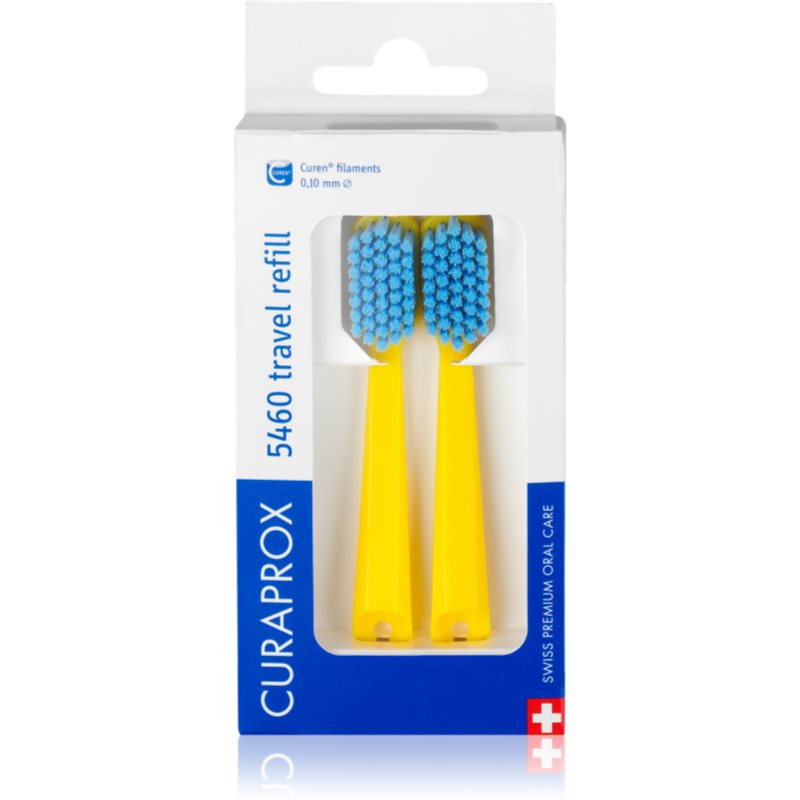 Curaprox Travel Set 2-pack комплект за пътуване резервни глави yellow 2 бр.