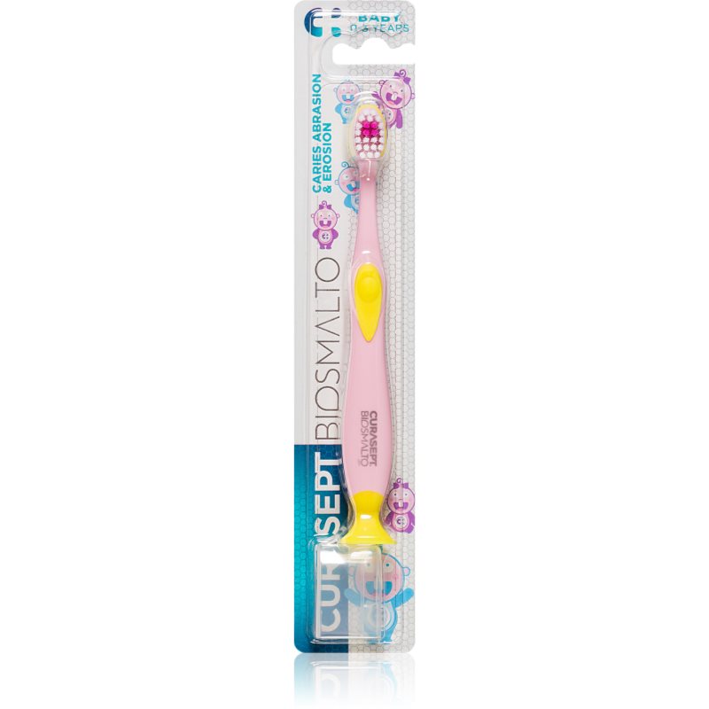 Curasept Biosmalto Baby 0-3 Years четка за зъби за деца с вендуза 1 бр.