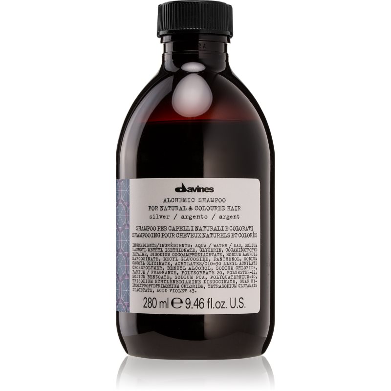 Davines Alchemic Shampoo Silver подхранващ шампоан за подчертаване на цвета на косата 280 мл.