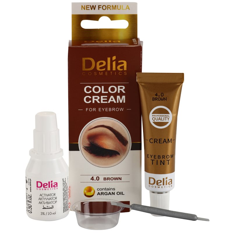 Delia Cosmetics Argan Oil цвят за вежди цвят 4.0 Brown 15 мл. на ниска цена