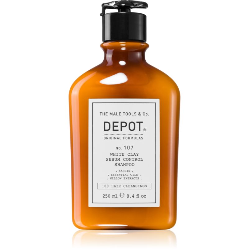 Depot No. 107 White Clay Sebum Control Shampoo почистващ шампоан за мазна коса и мазен скалп 250 мл.