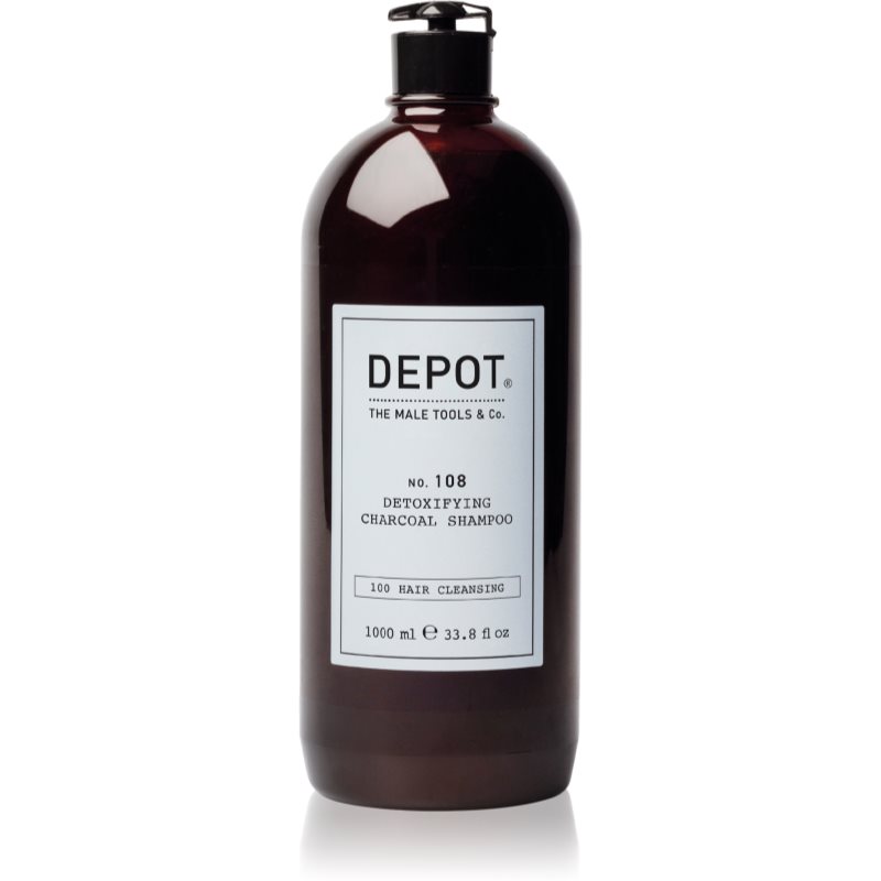 Depot No. 108 Detoxifying Charcoal Shampoo почистващ детоксикиращ шампоан за всички видове коса 1000 мл.