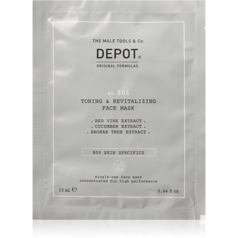 Depot No. 806 Toning & Revitalizing Face Mask ревитализираща маска за лице за мъже 12x13 мл. на ниска цена