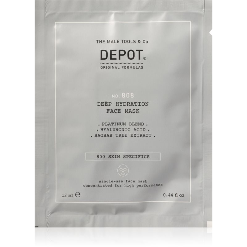Depot No. 808 Deep Hydration Face Mask хидратираща в дълбочина маска за мъже 12x13 мл.