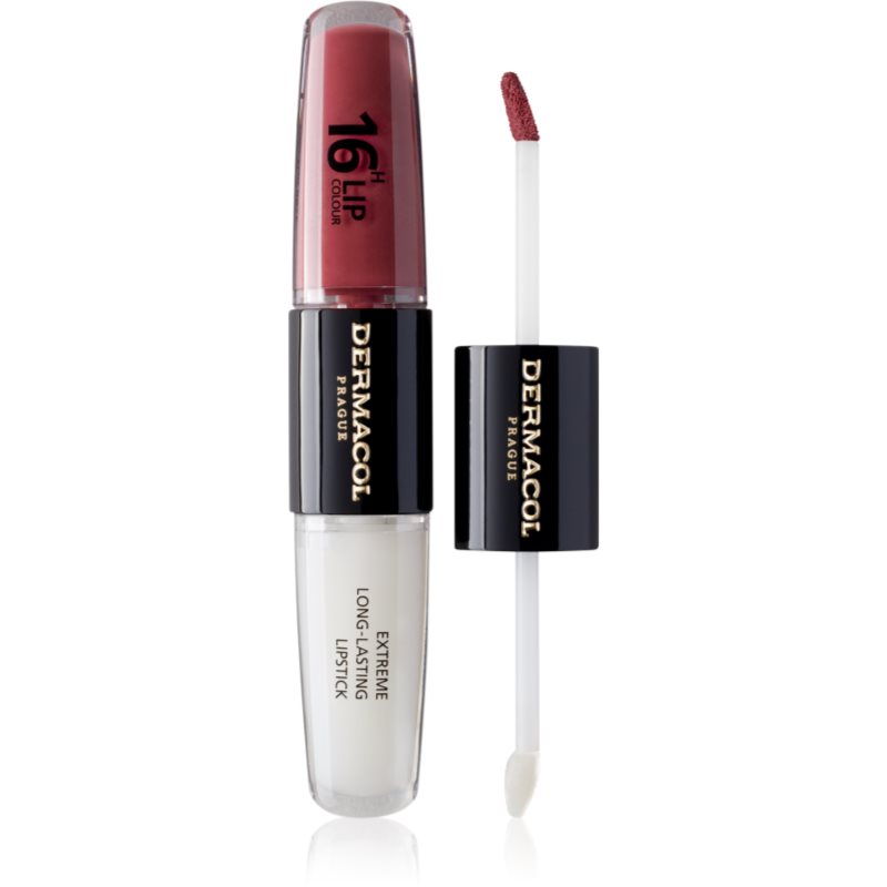 Dermacol 16H Lip Colour дълготрайно червило и гланц за устни цвят 35 Sugar Plum 2x4 мл.
