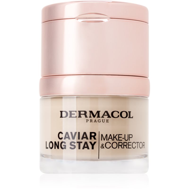 Dermacol Caviar Long Stay дълготраен фон дьо тен с екстракт от хайвер и коректор за несъвършенства цвят 1 Pale 30 мл.