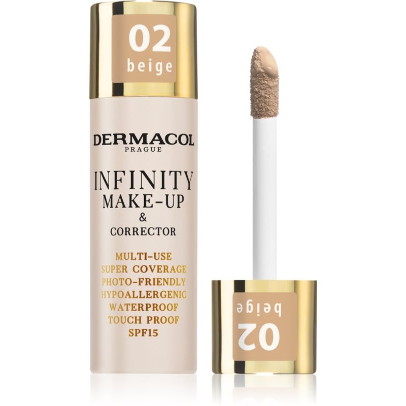 Dermacol Infinity високо покривен фон дьо тен SPF 15 цвят 02 Beige 20 гр. на ниска цена
