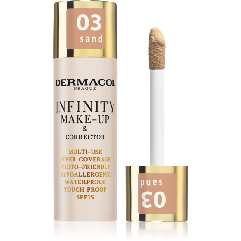 Dermacol Infinity високо покривен фон дьо тен SPF 15 цвят 03 Sand 20 гр. на ниска цена