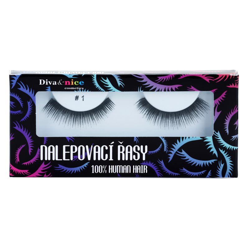 Diva & Nice Cosmetics Accessories Lashes изкуствени мигли от естествен косъм No. 1 1 бр. на ниска цена