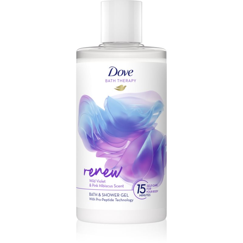 Dove Bath Therapy Renew Гел за душ и вана Wild Violet & Pink Hibiscus 400 мл.