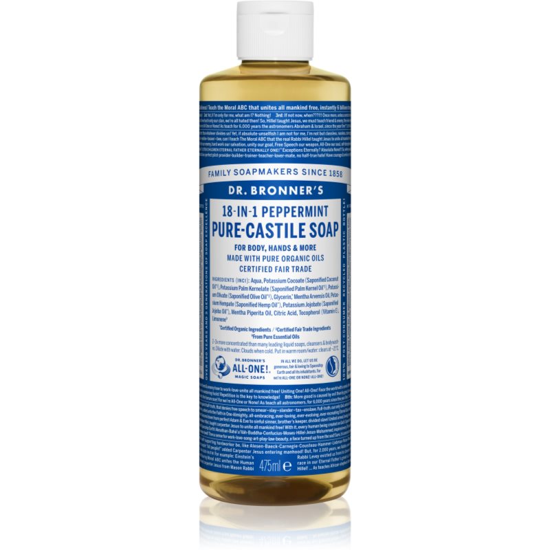 Dr. Bronner’s Peppermint течен универсален сапун 475 мл.