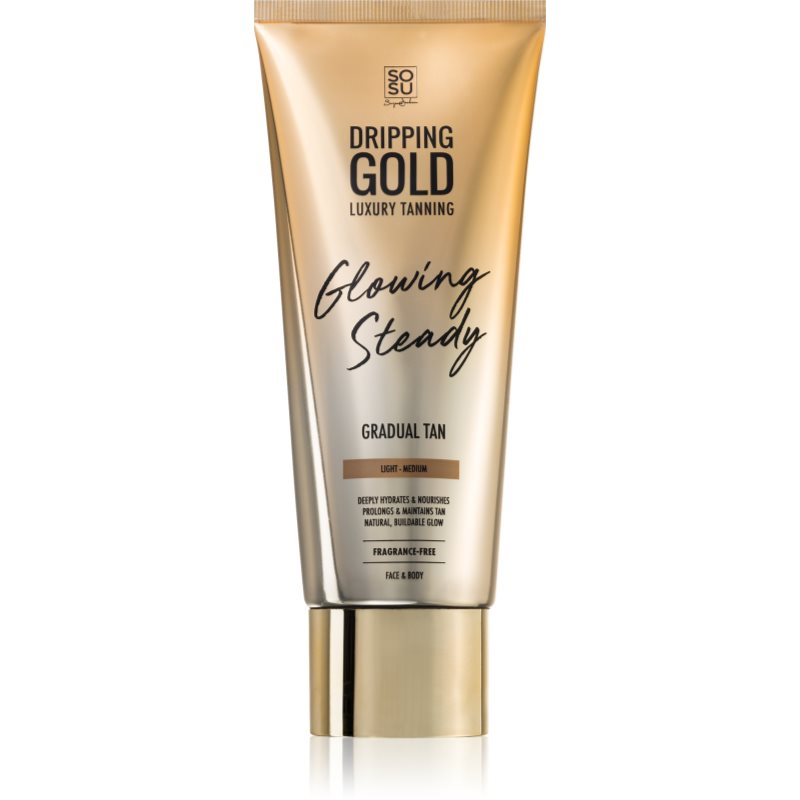 Dripping Gold Glowing Steady автобронзант за постепенен тен Light - Medium 200 мл. на ниска цена