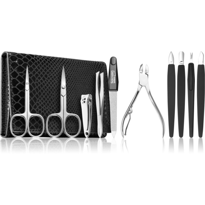 DuKaS Premium Line Solingen 252 комплект за маникюр + кожен калъф Black
