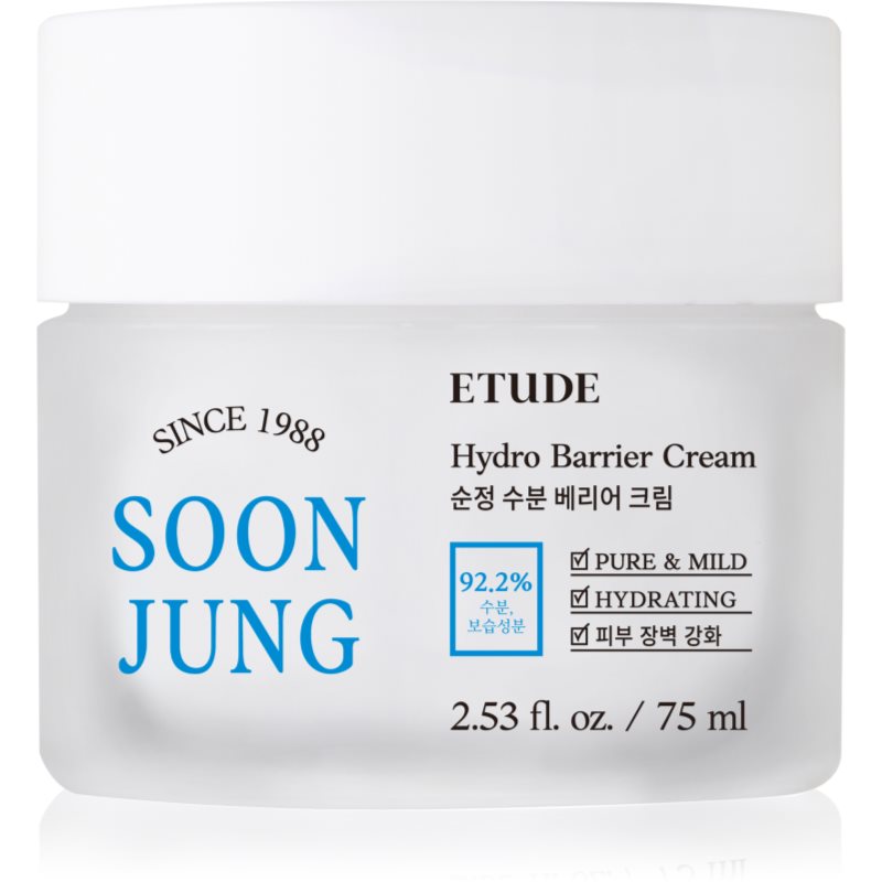 ETUDE SoonJung Hydro Barrier Cream интензивен успокояващ и защитен крем за чувствителна и раздразнена кожа 75 мл.