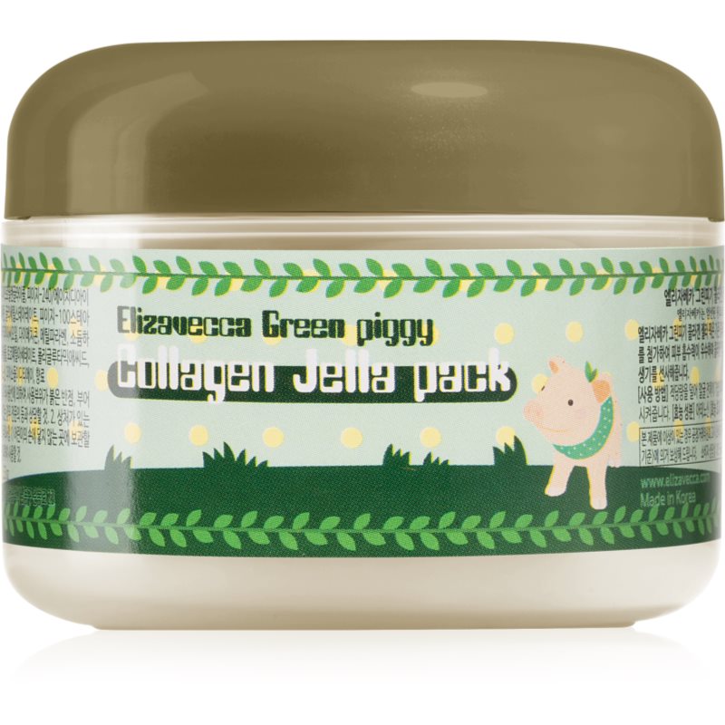 Elizavecca Green Piggy Collagen Jella Pack стягаща колагенова маска интензивно възстановяване и разтягане на кожата 100 мл.