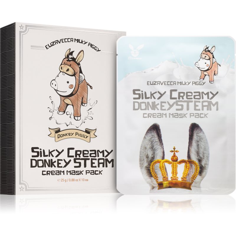 Elizavecca Milky Piggy Silky Creamy Donkey Steam Mask комплект платнени маски за подхранване и хидратация 10x25 мл.
