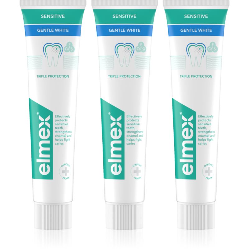 Elmex Sensitive Whitening паста за естествено бели зъби 3x75 мл.