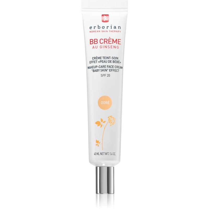 Erborian BB Cream тониращ крем за съвършен вид на кожата на лицето SPF 20 големи опаковки цвят Doré 40 мл.