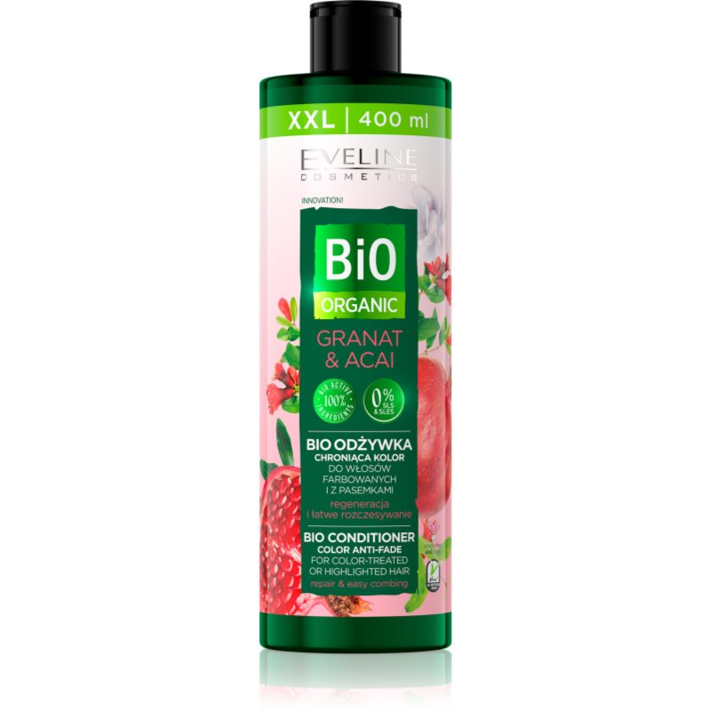 Eveline Cosmetics Bio Organic Granat & Acai регенериращ балсам за боядисана коса и коса с кичури 400 мл.