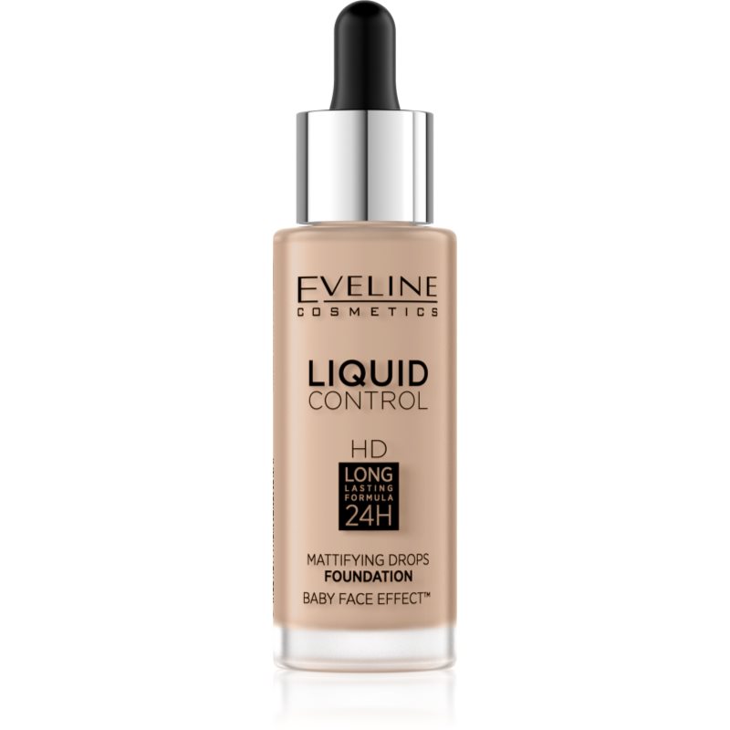 Eveline Cosmetics Liquid Control течен фон дьо тен с пипета цвят 035 Natural Beige 32 мл.