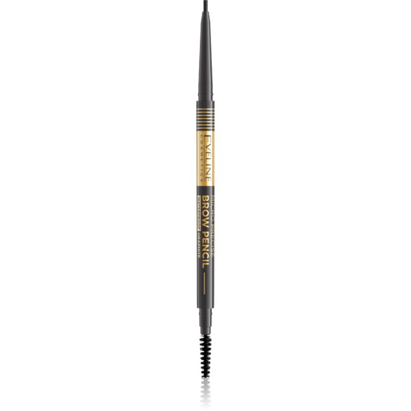 Eveline Cosmetics Micro Precise водоустойчив молив за вежди с четка 2 в 1 цвят 04 Graphite 4 гр.