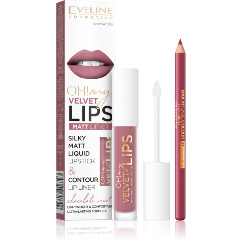 Eveline Cosmetics OH! my LIPS Velvet комплект за устни 13 Brownie Biscotti 1 бр.