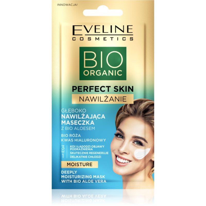 Eveline Cosmetics Perfect Skin Bio Aloe успокояваща и хидратираща маска с алое вера 8 мл.