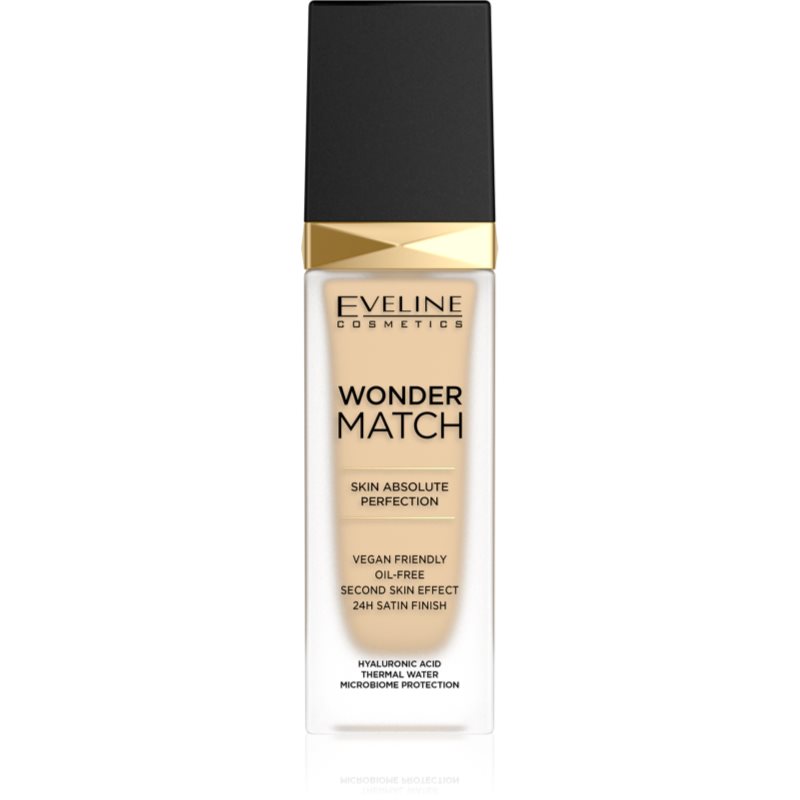 Eveline Cosmetics Wonder Match дълготраен течен фон дьо тен с хиалуронова киселина цвят 05 Light Porcelain 30 мл.