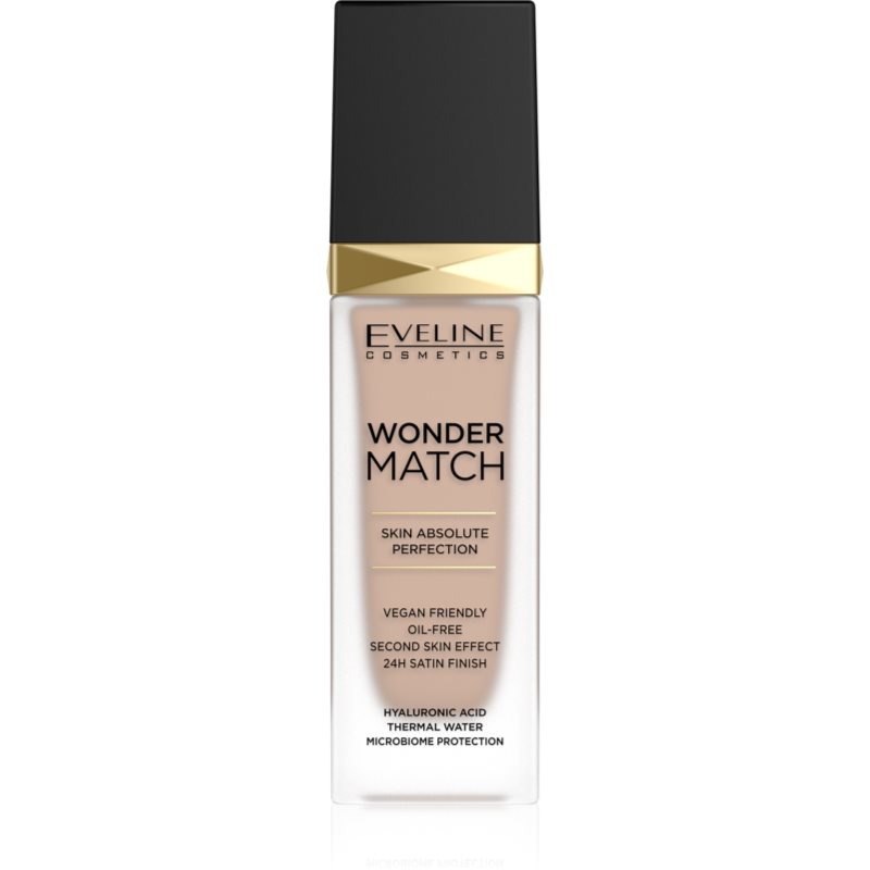 Eveline Cosmetics Wonder Match дълготраен течен фон дьо тен с хиалуронова киселина цвят 35 Sunny Beige 30 мл.