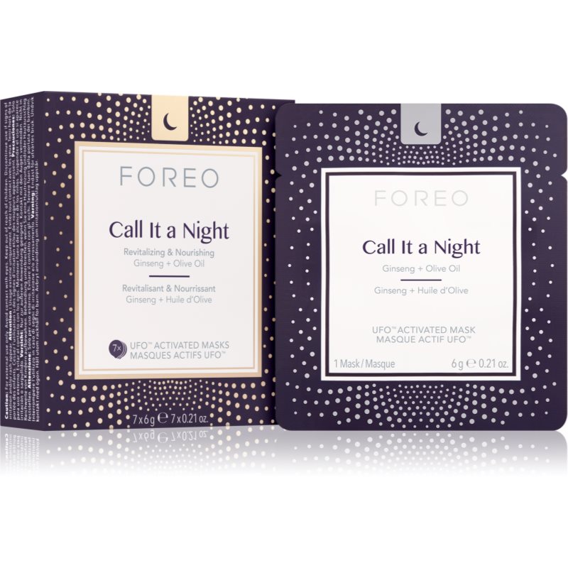 FOREO UFO™ Call It a Night нощна ревитализираща маска за възстановяване на кожата на лицето с подхранващ ефект 7 x 6 гр.