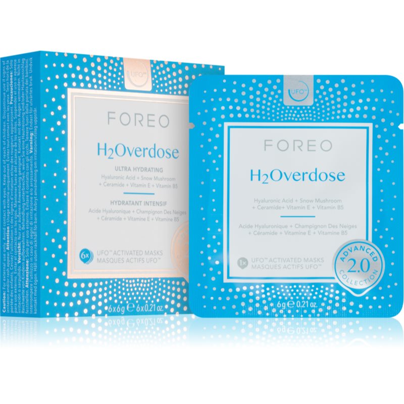 FOREO UFO™ H2Overdose хидратираща маска за лице 6 бр.