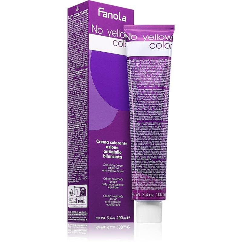 Fanola No Yellow Color боя за коса неутрализиращ жълтеникавите оттенъци цвят Very Light Ice Blonde 9. ICE 100 мл.