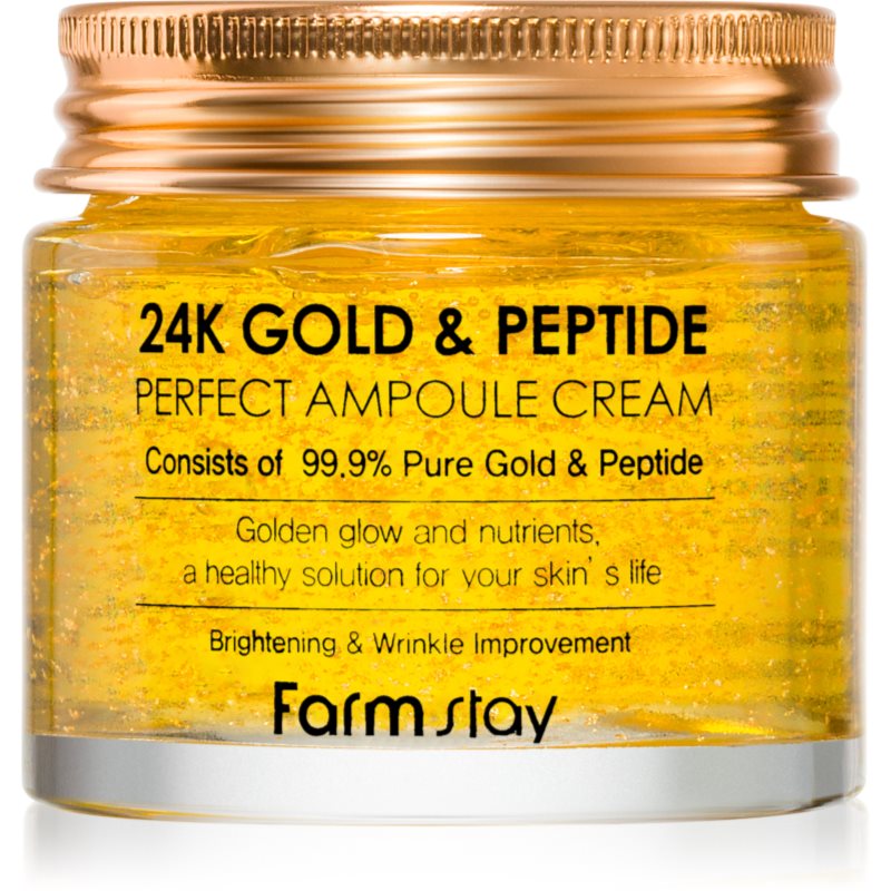 Farmstay 24K Gold & Peptide Perfect Ampoule Cream хидратиращ крем против стареене на кожата 80 мл.