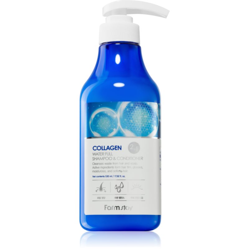 Farmstay Collagen Water Full шампоан и балсам 2 в1 с колаген 530 мл.