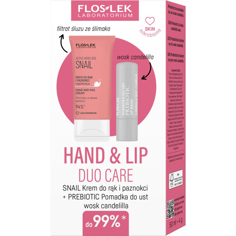 FlosLek Laboratorium Hand & Lip Duo Care Snail подаръчен комплект на ниска цена