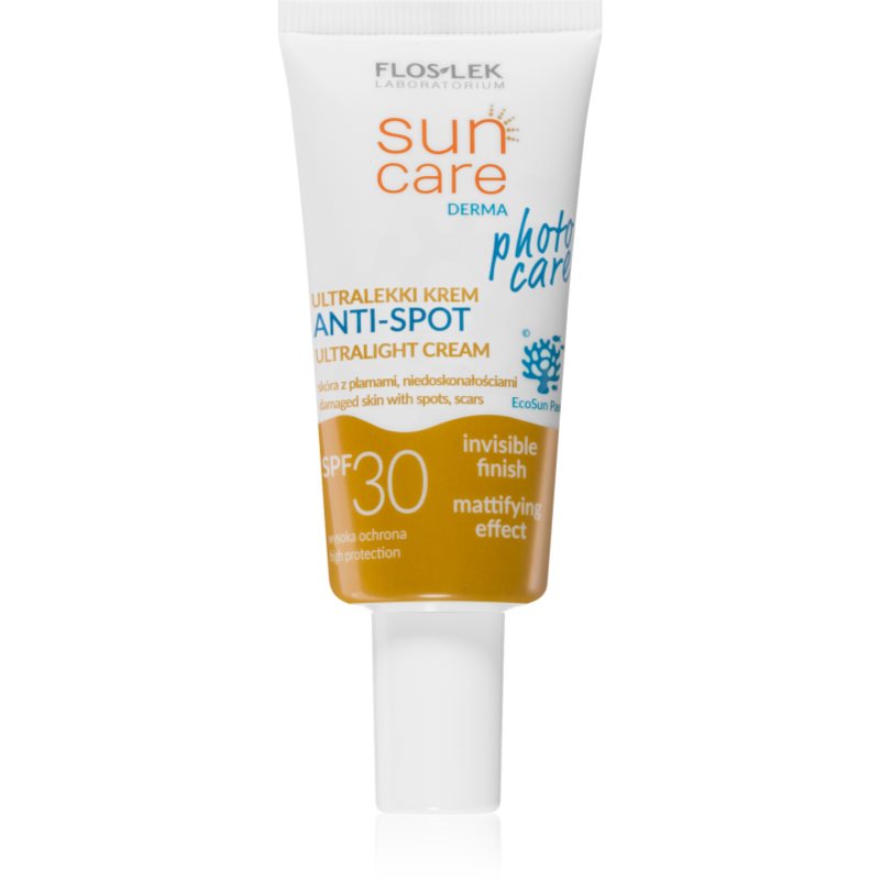 FlosLek Laboratorium Sun Care Derma Photo Care лек защитен крем за лице за кожа с несъвършенства SPF 30 30 мл.