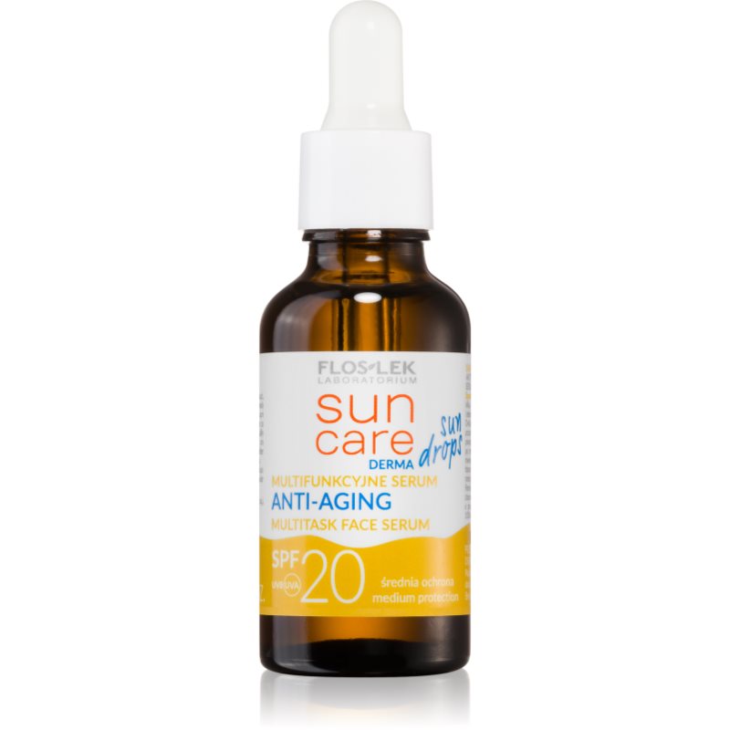FlosLek Laboratorium Sun Care Derma Sun Drops защитен серум с анти-бръчков ефект SPF 20 30 мл.