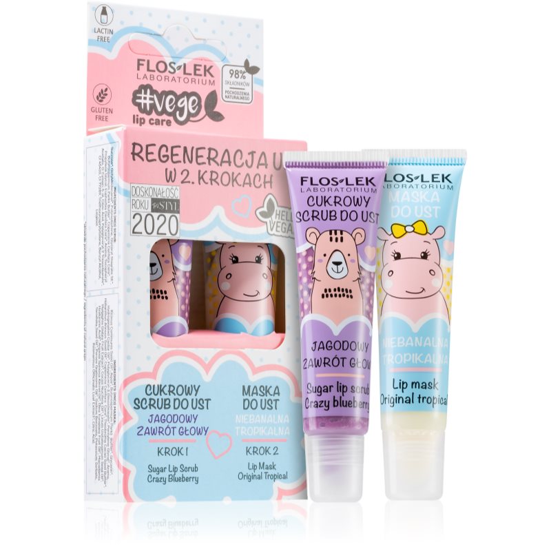 FlosLek Laboratorium Vege Lip Care Regeneration подаръчен комплект за сухи устни на ниска цена