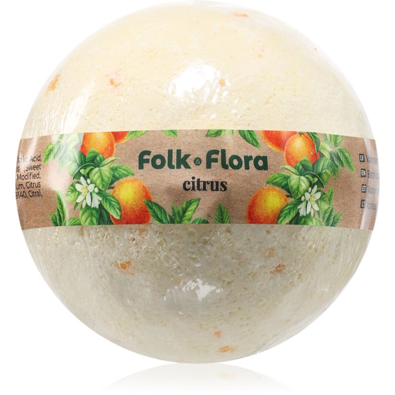 Folk & Flora Citrus бомбичка за вана с освежаващ ефект 130 гр. на ниска цена