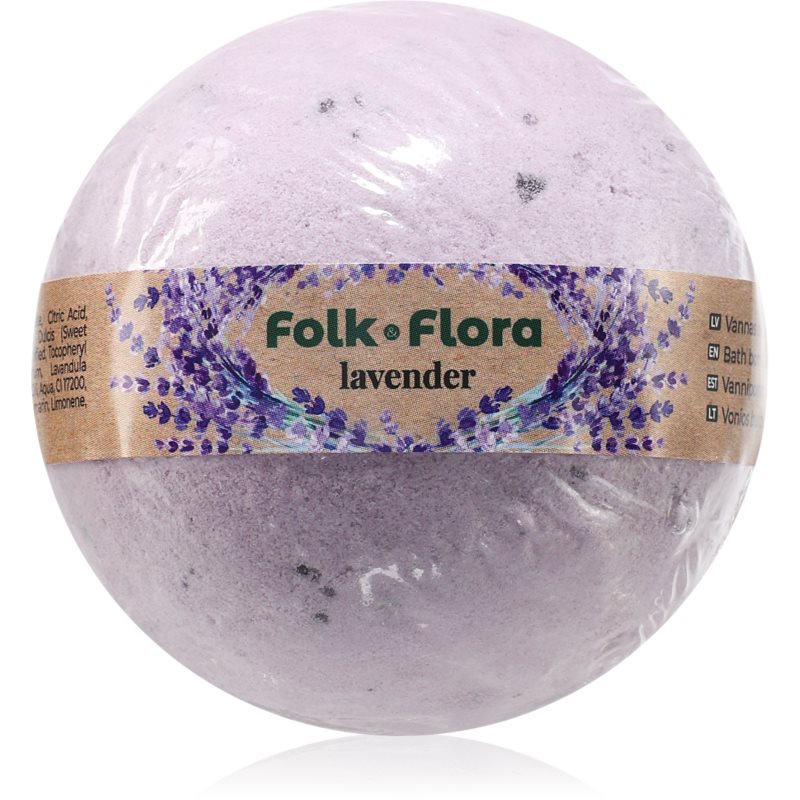 Folk & Flora Lavender бомбичка за вана с успокояващ ефект 130 гр. на ниска цена