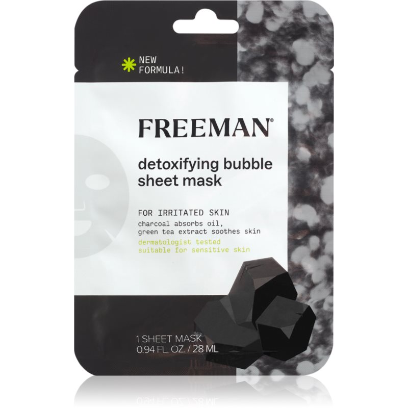 Freeman Essentials Charcoal & Green Tea Хидратираща платнена маска за мазна кожа 28 мл.