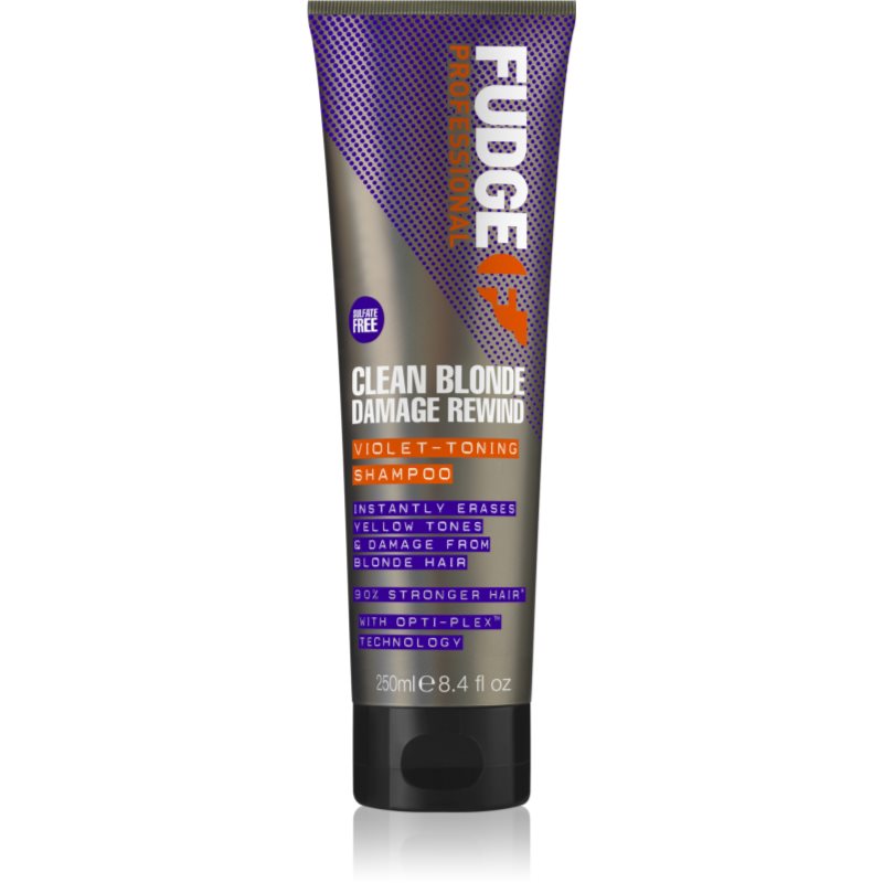 Fudge Clean Blonde Damage Rewind лилав тониращ шампоан за блонд коса и коса с кичури 250 мл.