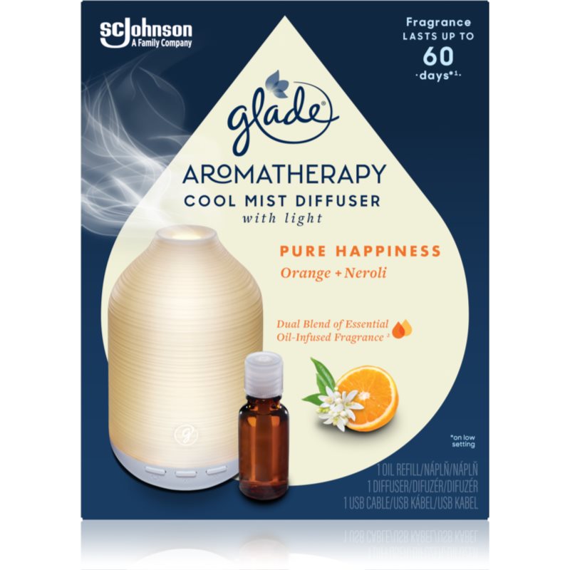 GLADE Aromatherapy Pure Happiness aроматизиращ дифузер с пълнител Orange + Neroli 17