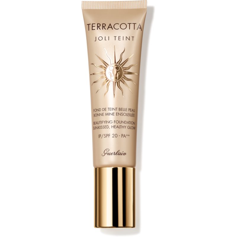 GUERLAIN Terracotta Joli Teint Beautifying Foundation озаряващ фон дьо тен за естествен вид SPF 20 цвят Moyen/Medium 30 мл.