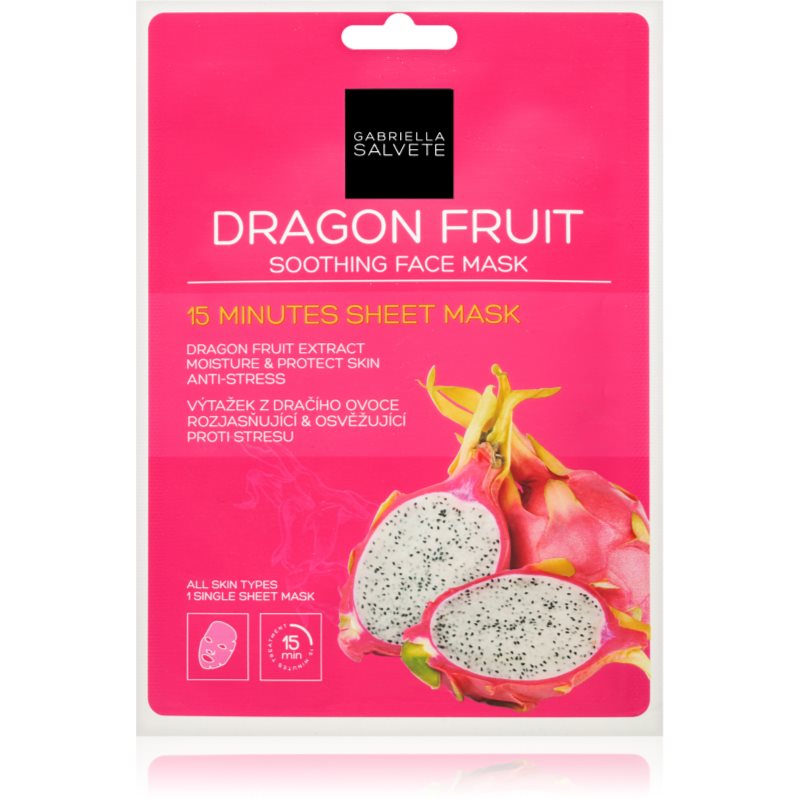 Gabriella Salvete Face Mask Dragon Fruit успокояваща платнена маска 1 бр.