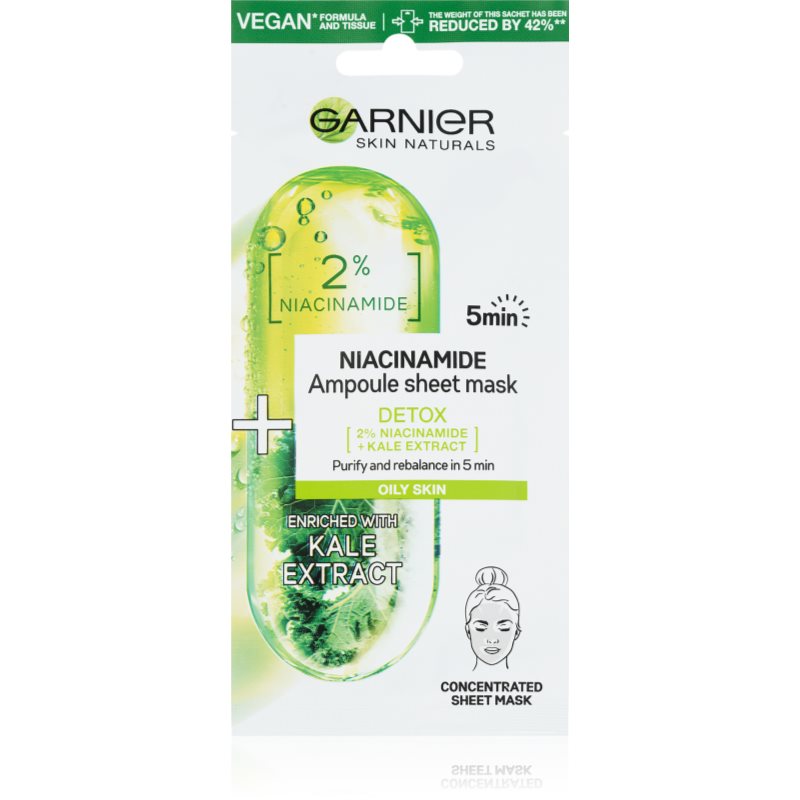 Garnier Skin Naturals Ampoule Sheet Mask платнена маска с почистващ и освежаващ ефект 15 гр.